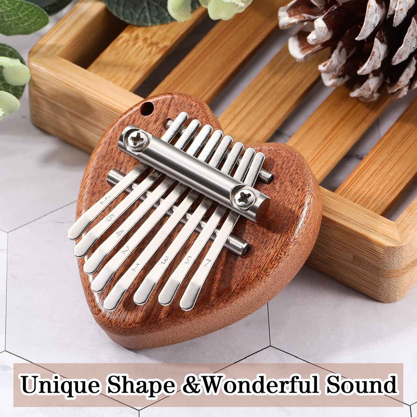3PCS Mini Thumb Piano Set - 7-Key Kalimba with Cute Designs, Solid Wood Body & Metal Keys, Portable Musical Instrument for Beginners, Kids, and Music Lovers